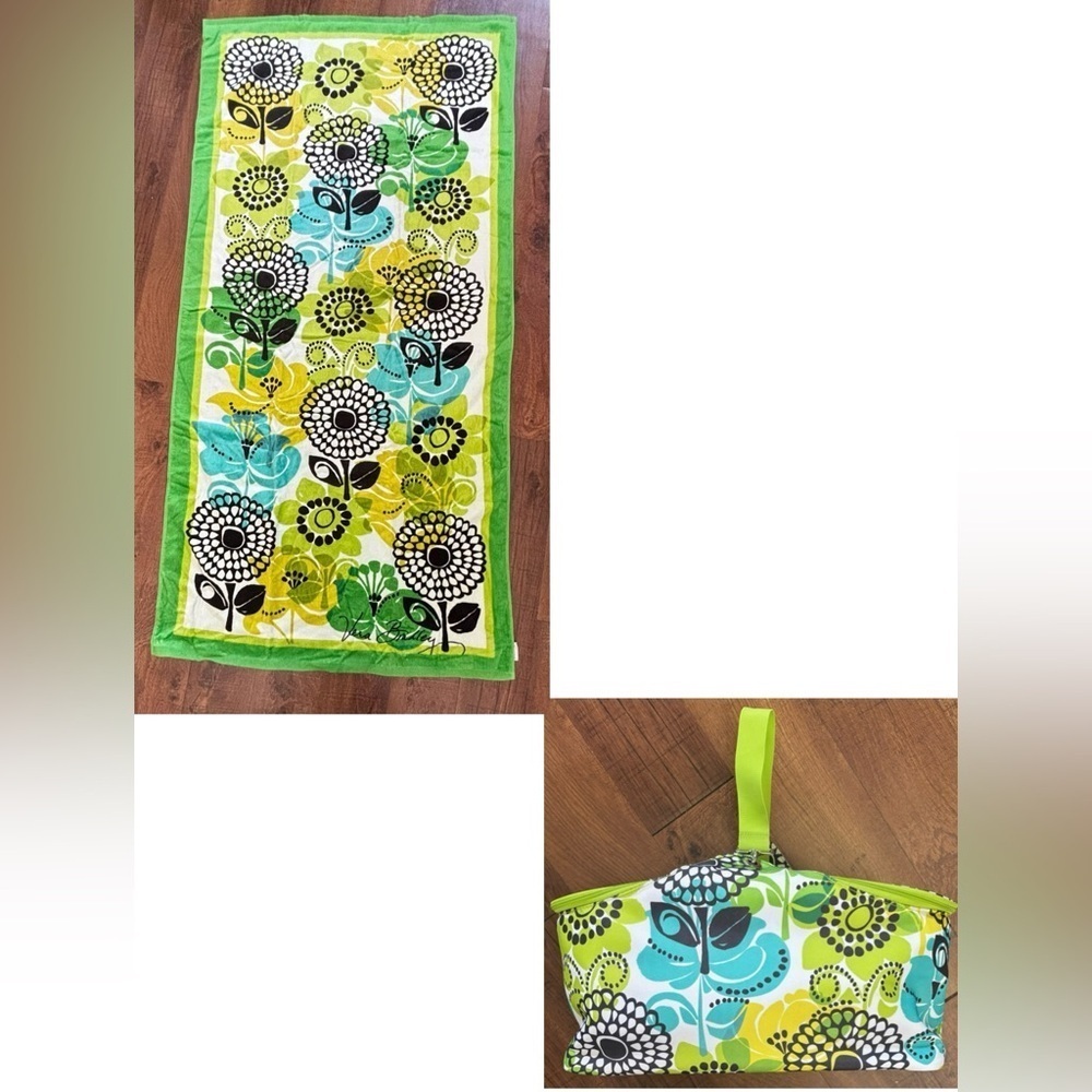 Vera bradley retired limes up picnic basket & blanket set